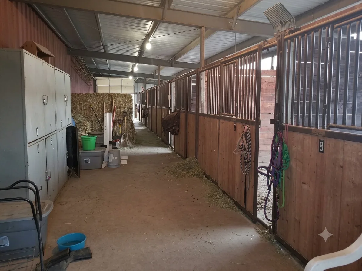 Horse boarding facility at Blue Grass Estate in Plain City, Utah